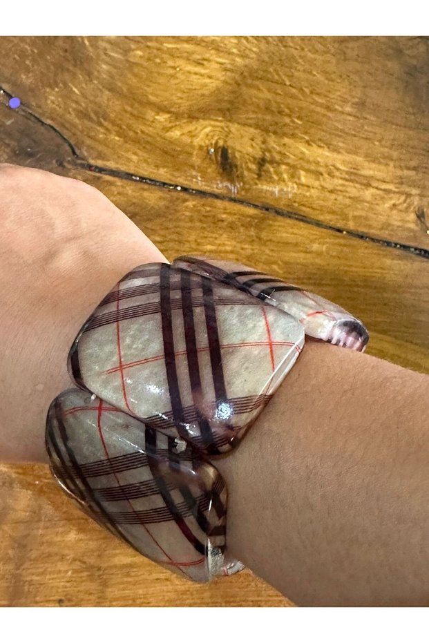Plaid Elastic Bone Women's Bracelet