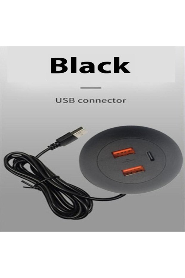 black NEW SALE Embedded Desktop Multi Port USB2.0 To USB TYPE-C Charge Connector Extension Cord Conc