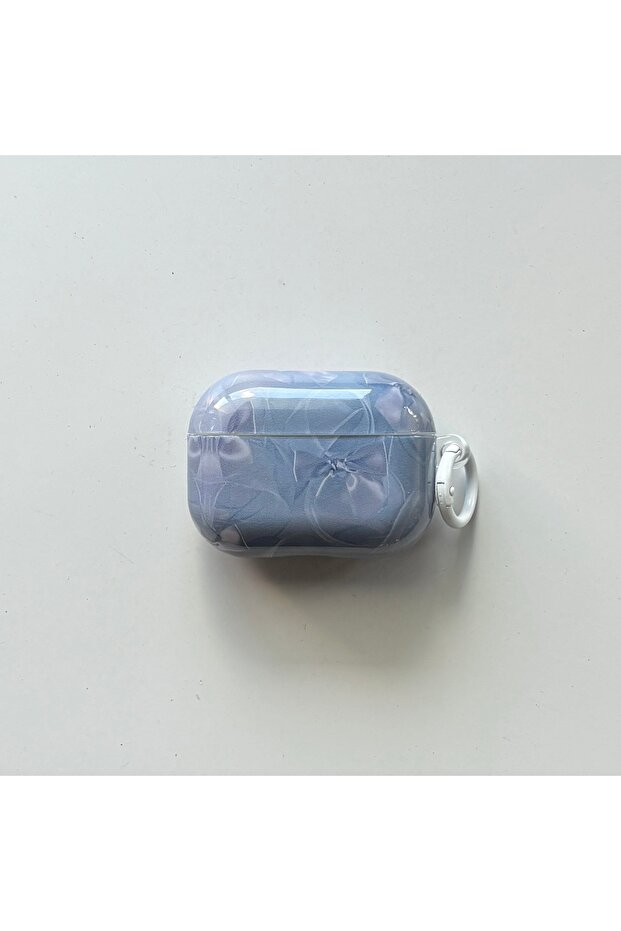 for AirPods 4 Blue Fashion Blue White Silk-Texture Pearlescent Bowknot Ribbon Pattern Earphone Case