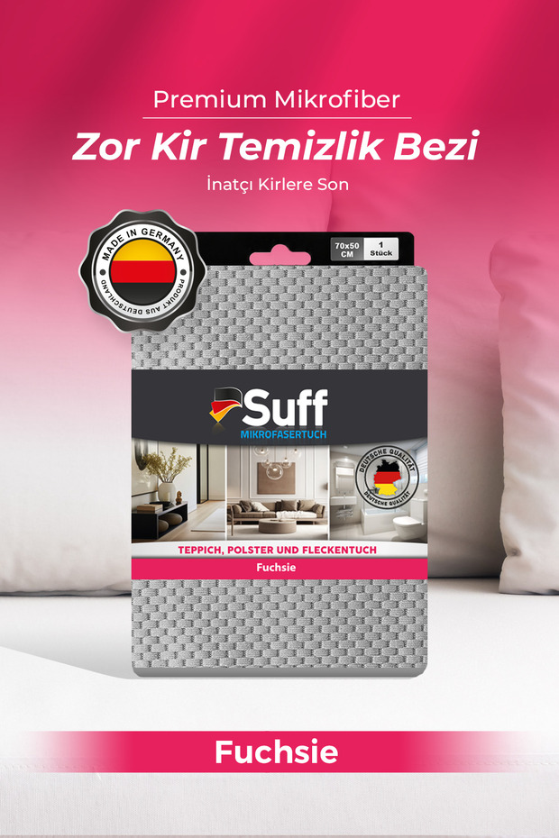 Fuchsie Microfiber Tough Dirt Cleaning Cloth Large Size Shower Cabin and Limescale Cleaning Cloth 70X50 cm Gray