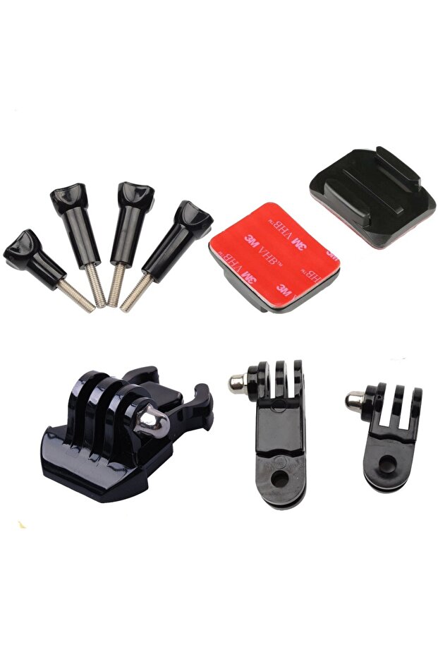 black color Camera Helmet Adhesive Sticky Flat Curved Mounts Adjustable Pivot Arm For GoPro Hero Ins