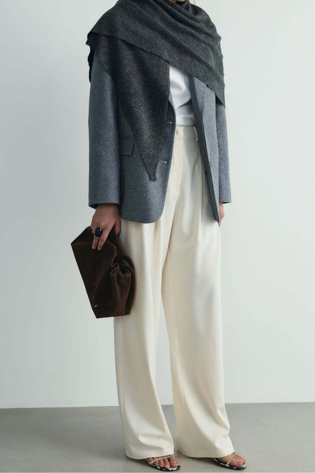 Cream Lina Pleated Trousers