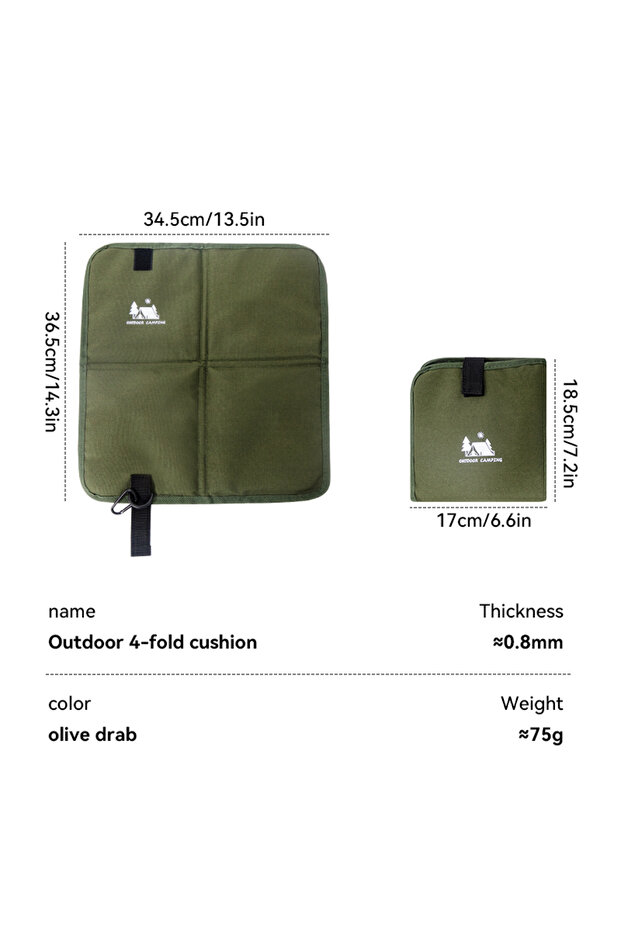 Green WESTTUNE Foldable Outdoor Sitting Pad 600D Oxford Cloth Waterproof Beach Cushion Portable Hiki