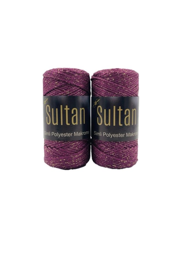 2 Pieces of Sultan Glitter Polyester Macrame Cord 100 Grams - Bag Wallet Supla Runner Basket Wall Decoration Canvas Bag Making Material - Color: 2080Fuchia