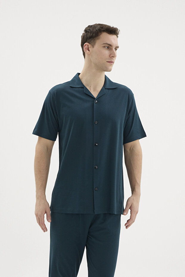 Kkt-26150 Apaj Collar Buttoned Pajama Set