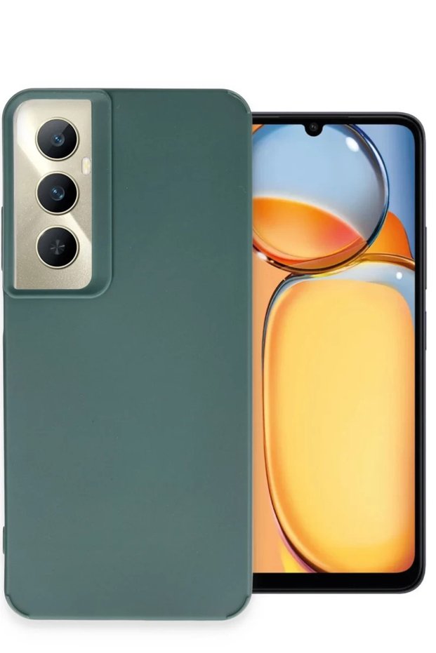 حافظة متوافقة مع هاتف Realme C65 من السيليكون - أخضر داكن