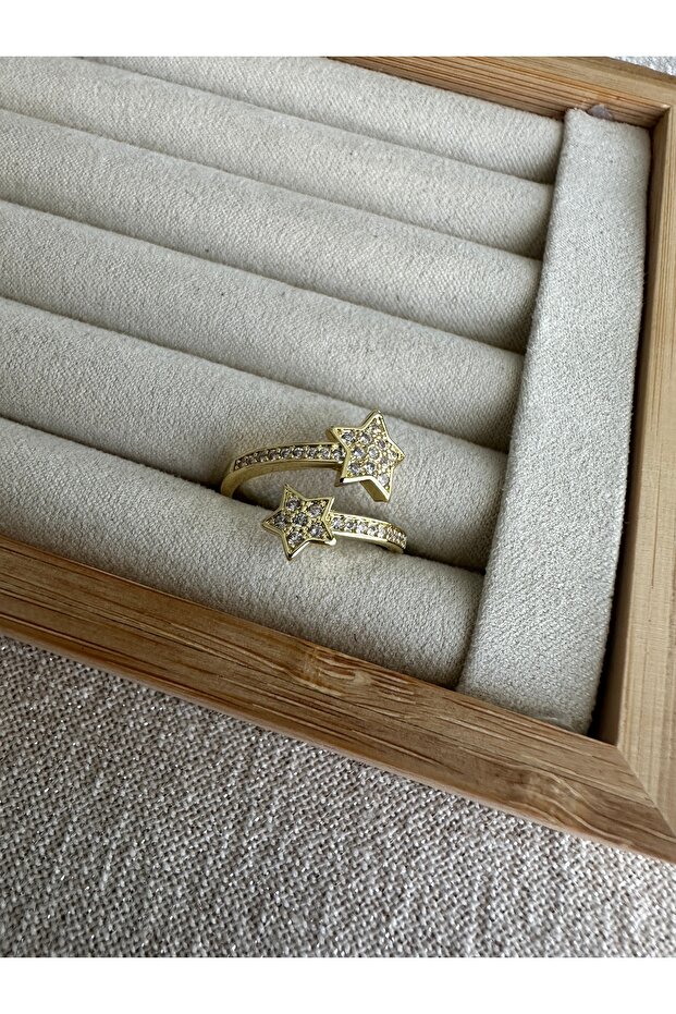 Gold Double Star Ring