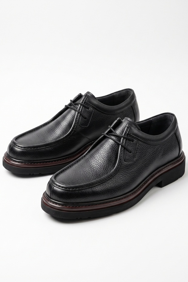 100% Genuine Leather Black Casual Comfortable Classic Men's Shoes Luass30Al0060