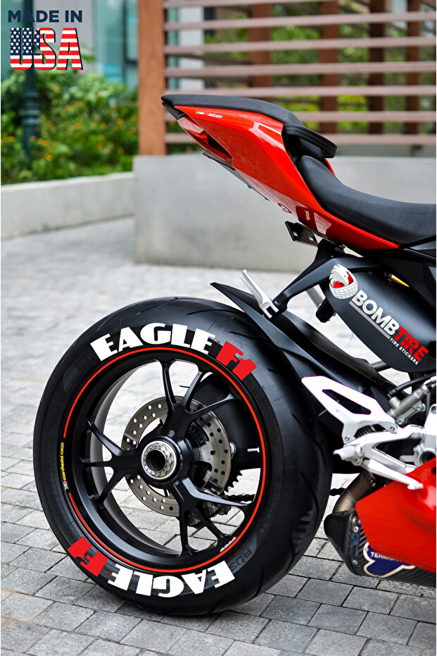 Motorcycle and Car Tire Lettering Sticker Arma 4 Pieces 2.5 cm (Made in Usa)
