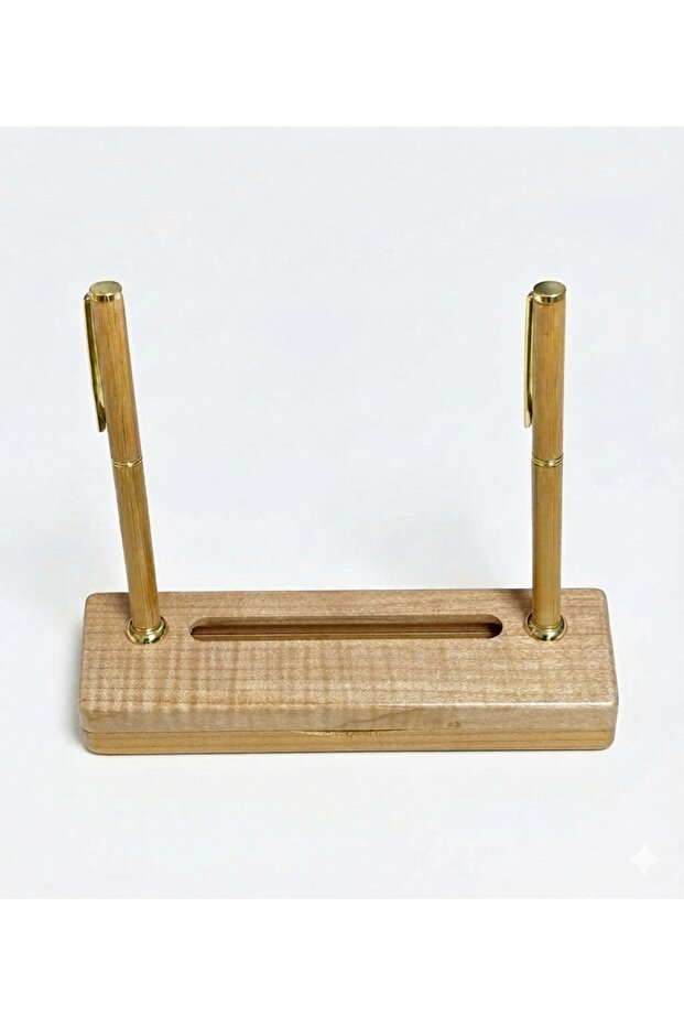 Handcrafted Wooden Pen Set with Matching Display Stand – Elegant Executive Desk Accessory