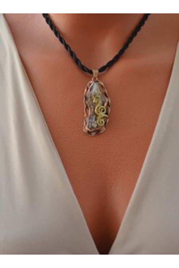 Citrine Stone Design Necklace -Stoneage