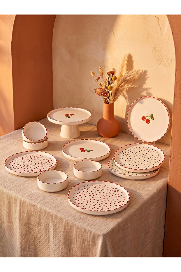 11 Piece 6 Person Cherry Stackable Breakfast Set - Cherry Breakfast Set