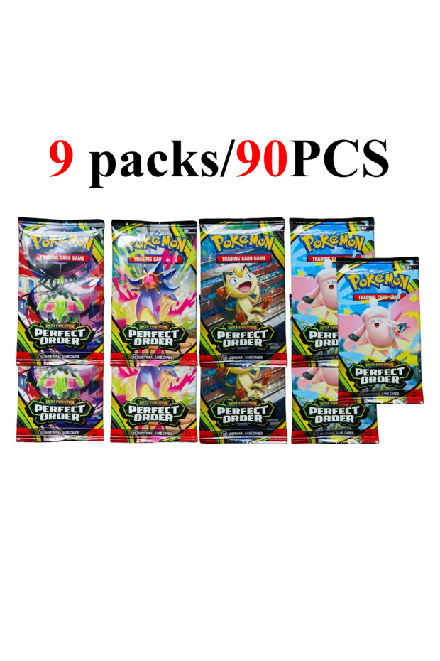 PERFECT 9 packs 90/360PCS Pokémon Card Packs 151, ASCENDED HEROES 。Evolutions,PALDEAN FATES,E