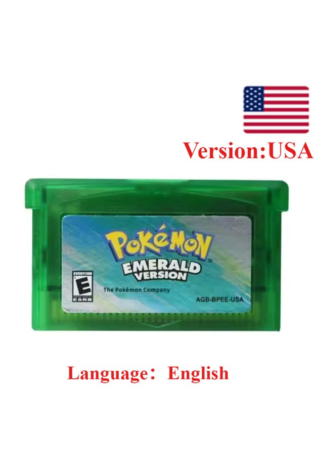 Emerald-USA Pokemon Series Emerald FireRed Leafgreen Ruby Sapphire 5 Versions GBA Game in Box