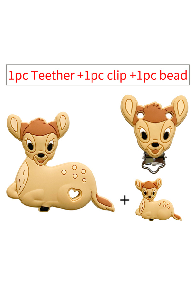 3pcs 34 3pcs/set Silicone Cartoon Teether Nipple Clip Beads DIY Pacifier Chain Clips Beads Present J