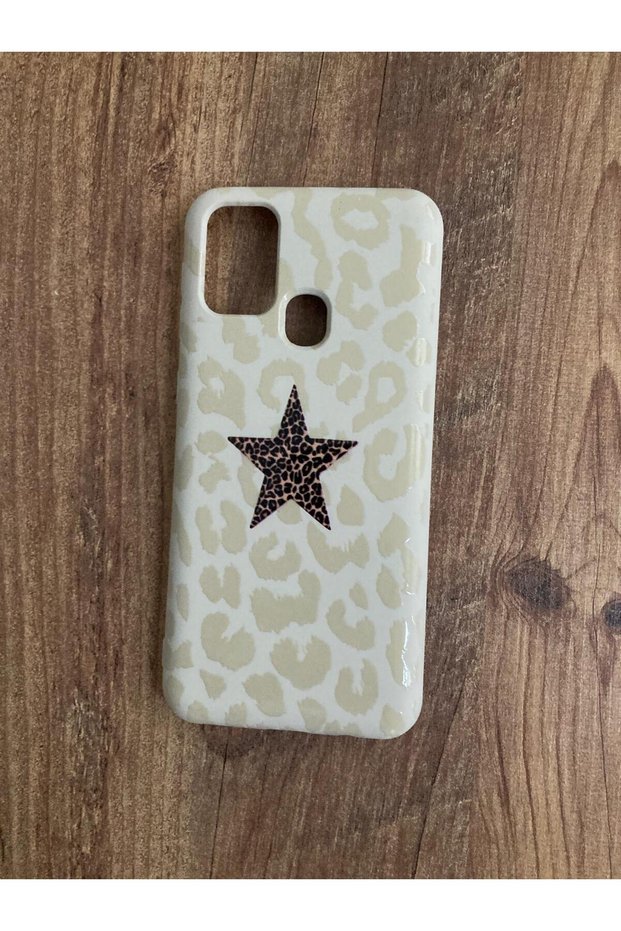 Samsung Galaxy M31/M21/M30S Star Leopard Printed Velvet Inside Silicone Phone Case (Cream Case)