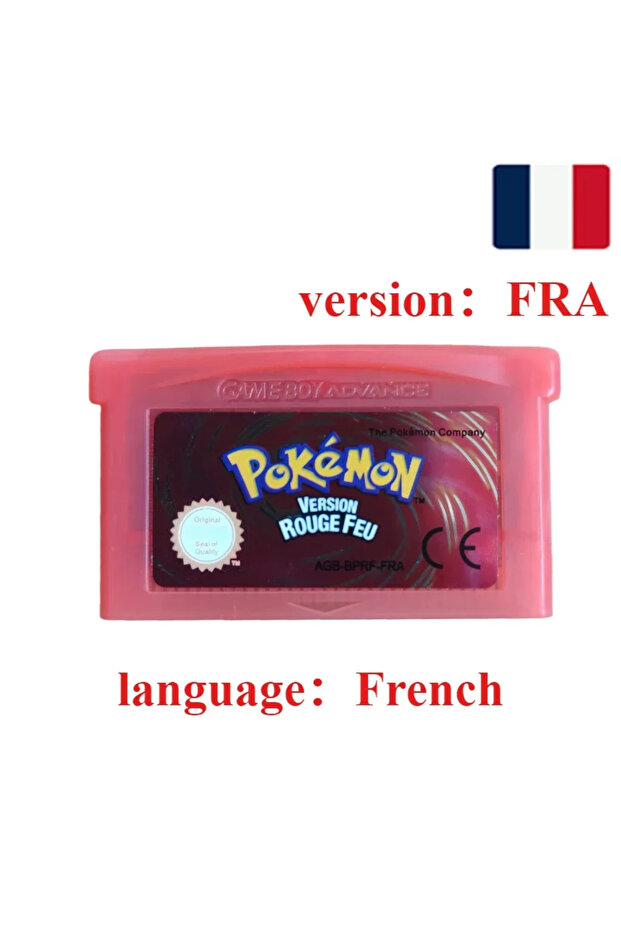 ROUGE FEU-FRA Pokemon Series Emerald FireRed Leafgreen Ruby Sapphire 5 Versions GBA Game in B