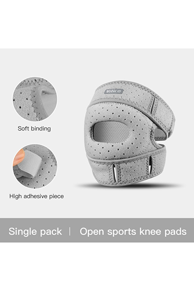 AB169-GY 1PC Pressurized Knee Wrap Sleeve Support Bandage Pad Elastic Braces Knee Hole Kneepad Safet