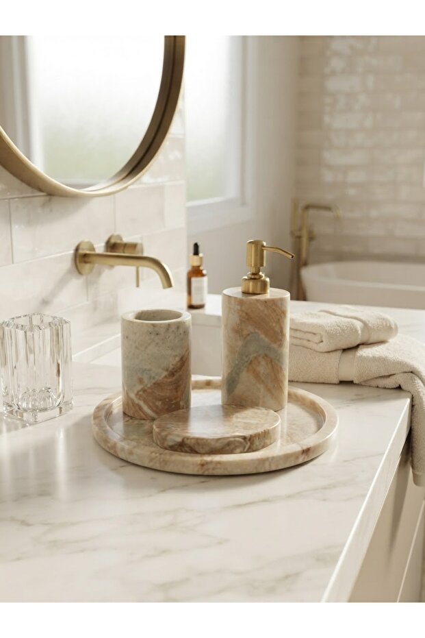 4-Piece Marble Bathroom Set