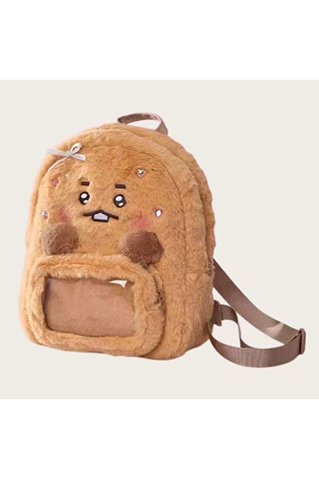 cookie backpack 7 Cute Animal Plush Backpacks, Soft Fluffy Cartoon Backpack with Double , Kawaii Aes