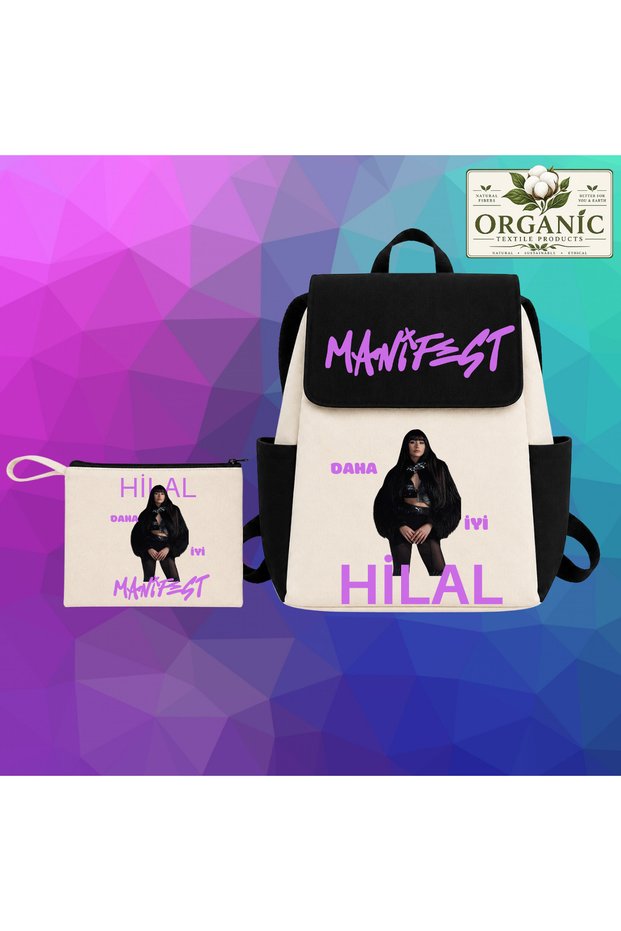 Manifest Written Premium Printed Cotton College School Bag Pen Holder Set