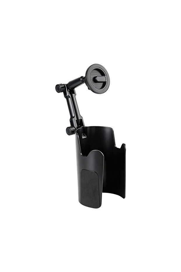 black Car Cup Holder Phone Mount, Magnetic 360° Rotatable 2-in-1 Multifunctional Cell Phone Holder U