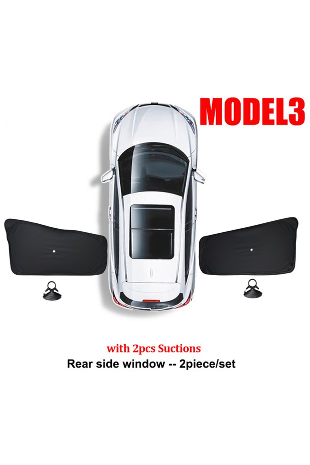 New M3 rear 2PCS for Tesla Model 3 Y Juniper Highland 2025-2021 2026 Car Side Window Sunshade with S