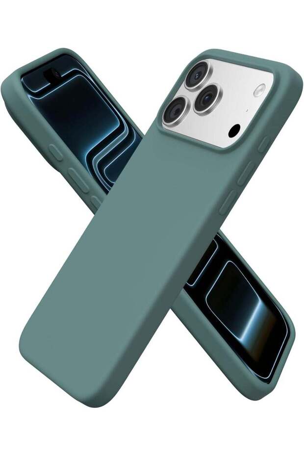Premium Liquid Silicone Protective Case for iPhone 17 Pro Max - Slim Soft-Touch Shockproof Cover, Available in 27 Vibrant Colors (Pine Green)