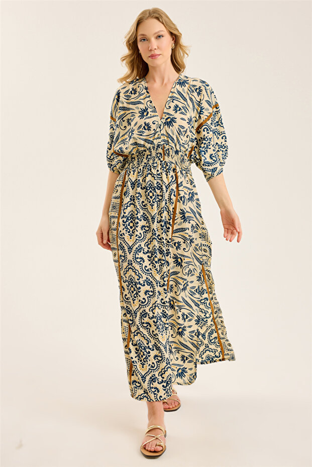 Long Dv Collar Dress