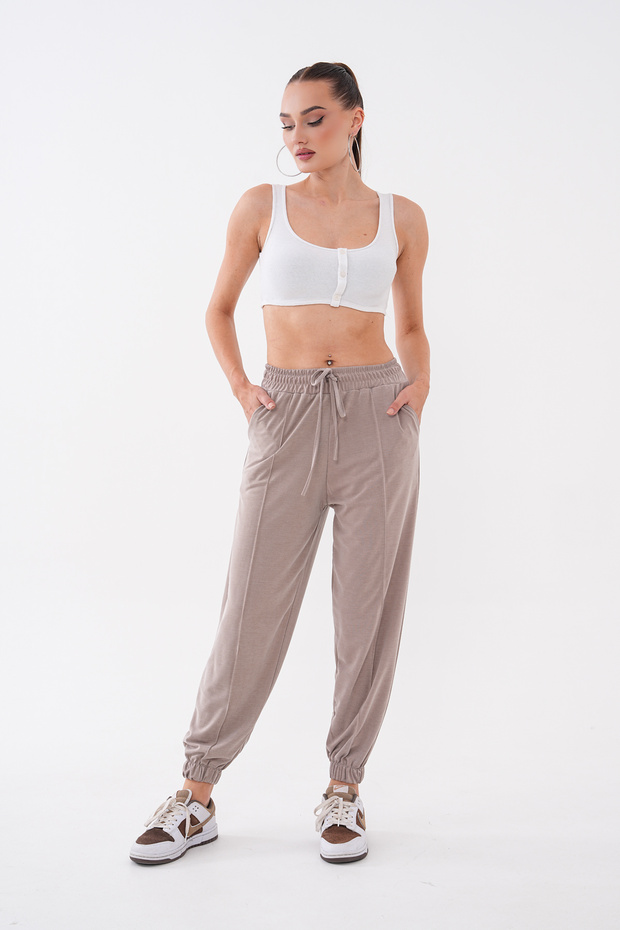 Paçasi Elastic Waist Pi̇ke Modal Pants