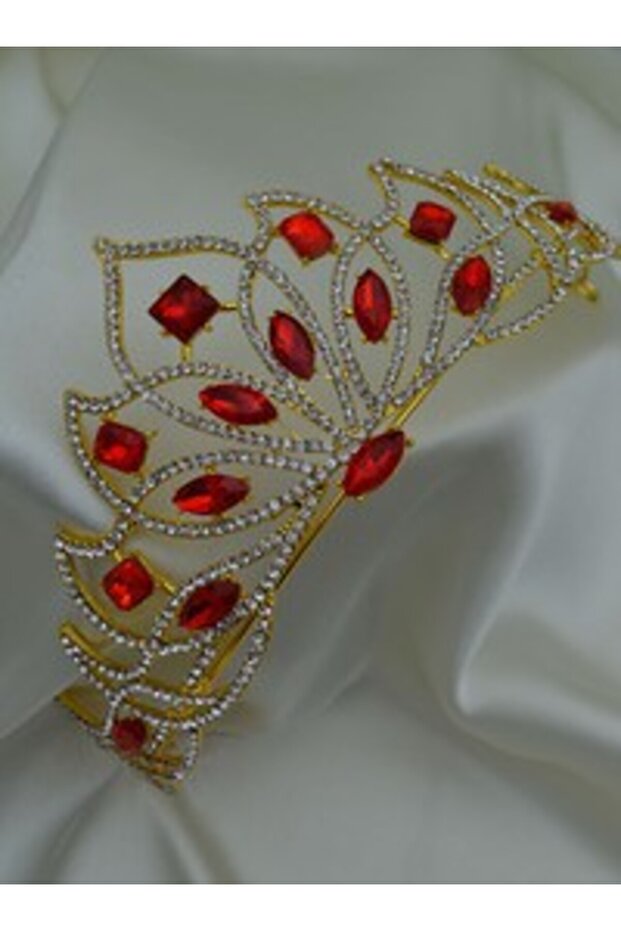 Wedding Engagement Chinese Bridal Crown - Red -