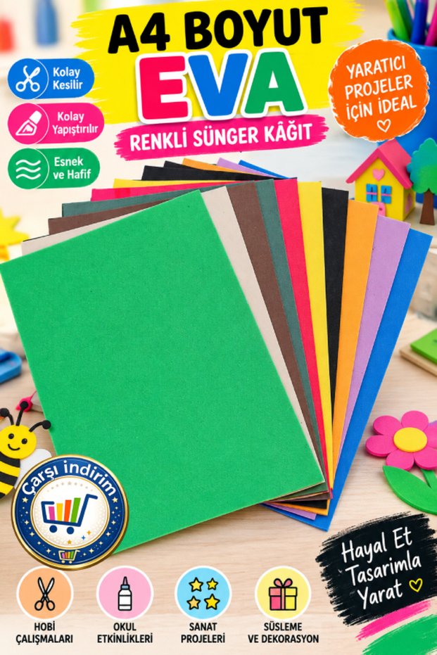 10Pcs A4 Colorful Eva Sponge Paper Hobby Paper School Activity Project Handicraft and Decoration Material