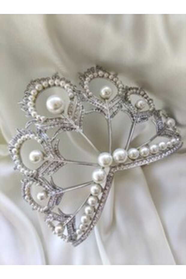 Wedding Engagement Chinese Bridal Crown - White -