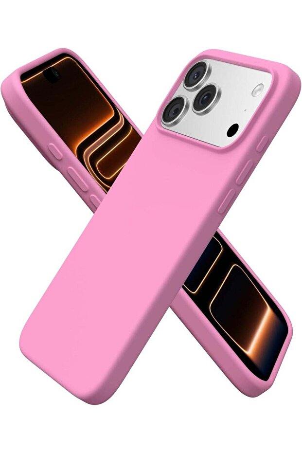 Premium Liquid Silicone Protective Case for iPhone 17 Pro Max - Slim Soft-Touch Shockproof Cover, Available in 27 Vibrant Colors (Peach Pink)
