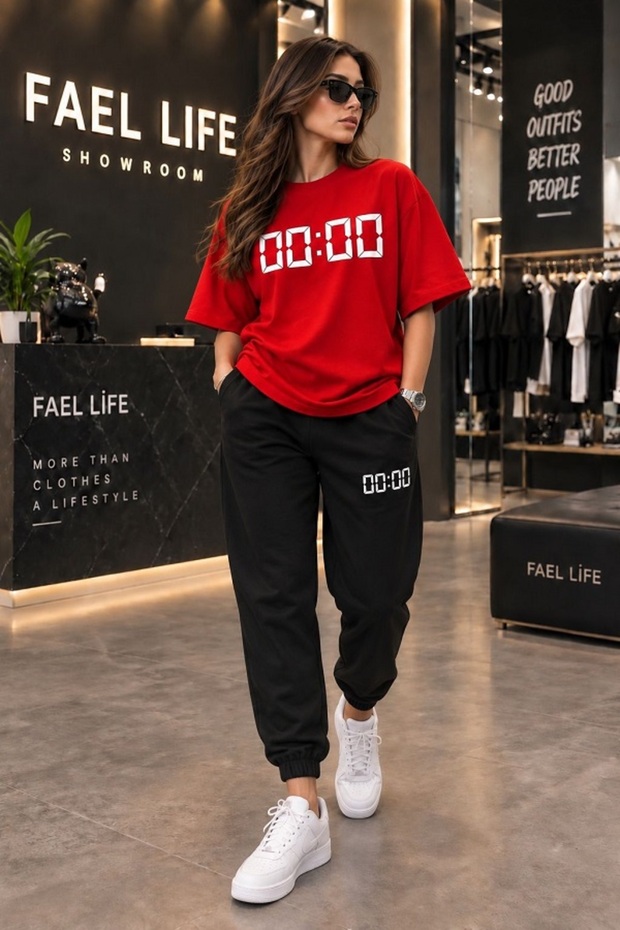New Season Unisex T-Shirt and Sweatpants Pair Zero Printed Set