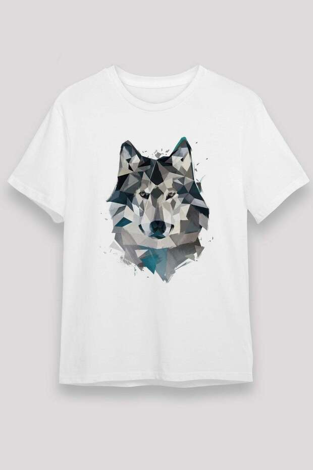 Wolf Printed Unisex White T-Shirt