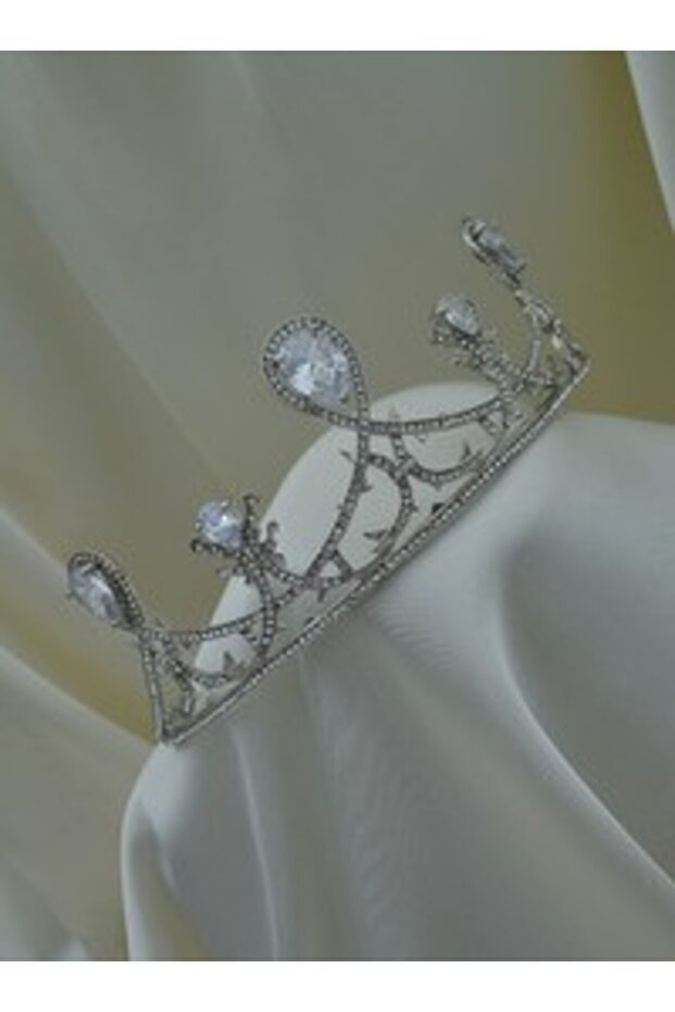 Wedding Engagement Chinese Bridal Crown - White -
