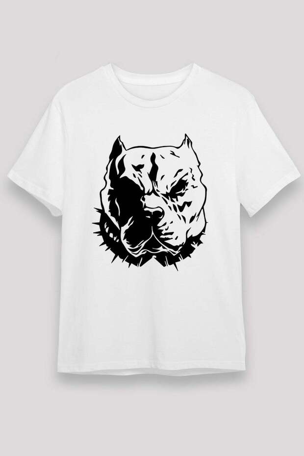 Pitbull Printed Unisex White T-Shirt