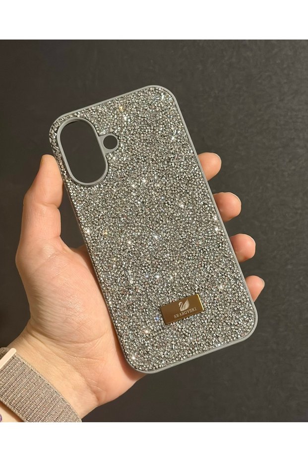 iPhone 16 Plus (6.7 Inch) Compatible Phone Case Shiny Diamond Stone Diamond Sparkling Cover with Swr Logo