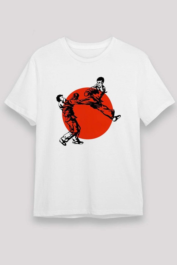 Karate Themed Printed White T-Shirt