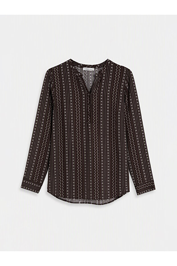 Lcw Grace Collar Patterned Blouse