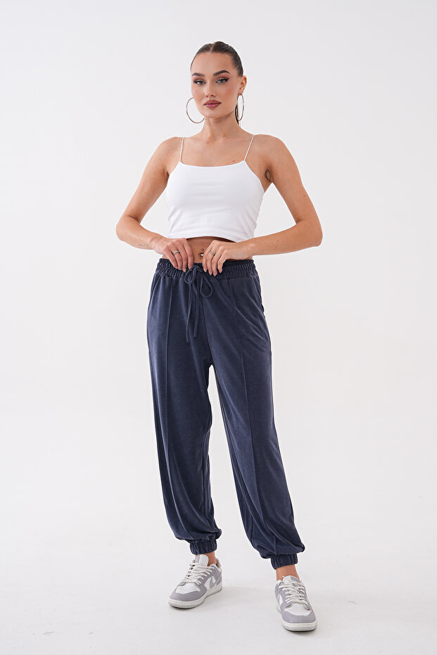 Paçasi Elastic Waist Pi̇ke Modal Pants