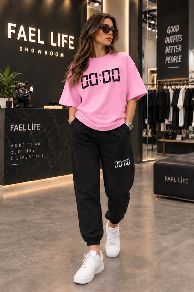 New Season Unisex T-Shirt and Sweatpants Pair Zero Printed Set