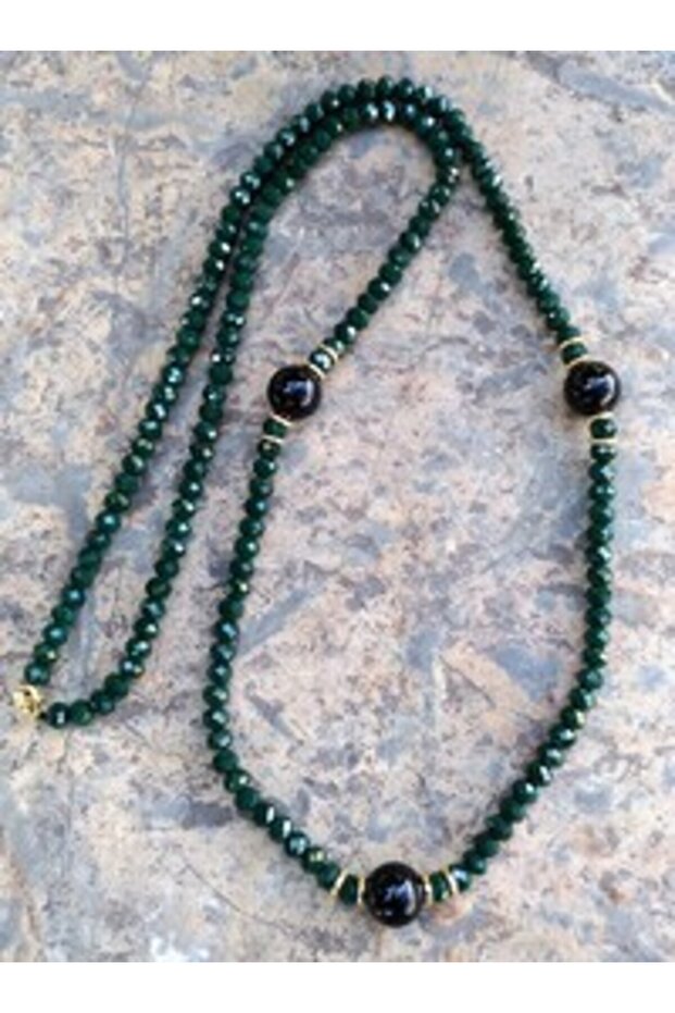 Special Design Onyx Natural Stone Necklace - Green -