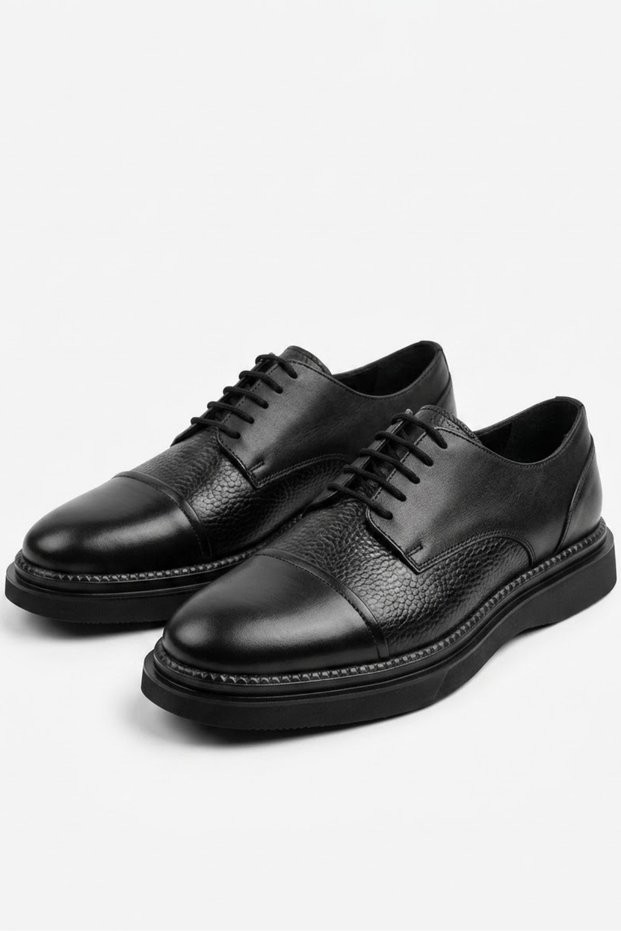 100% Genuine Leather Black Casual Comfortable Classic Men's Shoes Luass30Al0053