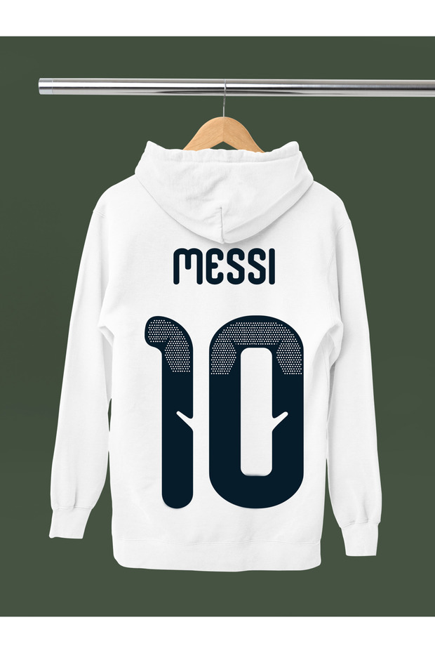 Lionel Messi Printed Cotton Long Sleeved 3-Yarn Hooded Sweatshirt