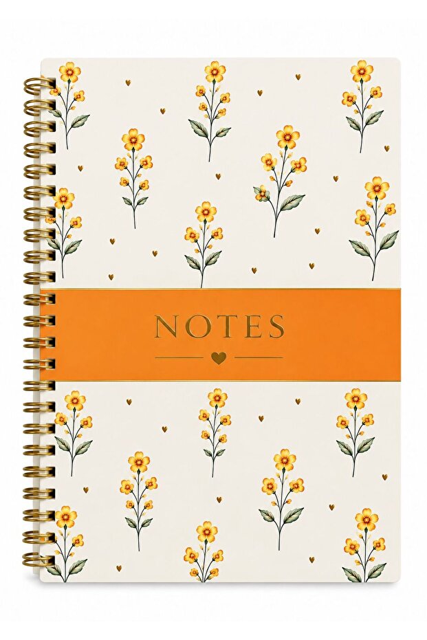 A5 on Spiral, Flower Garden, 120 Sheets in Line, Notepad, School Notebook