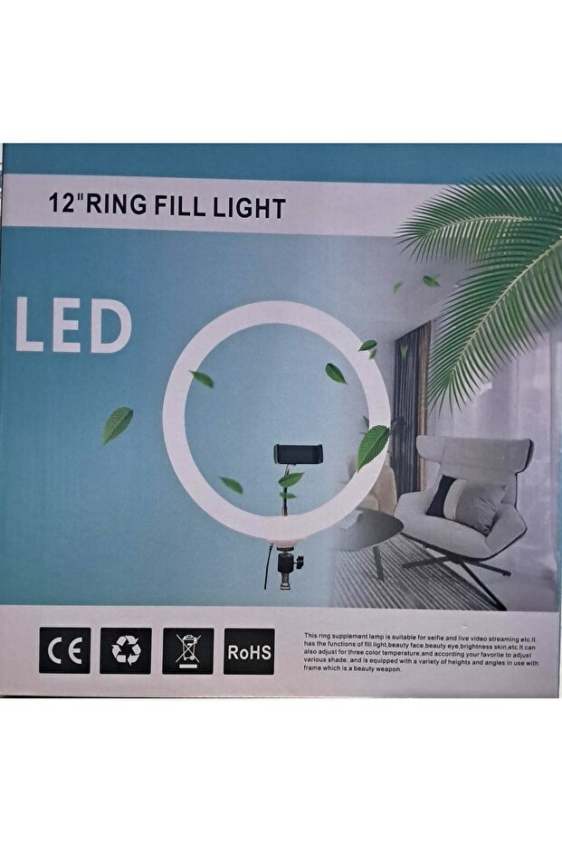 حلقة إضاءة LED بحجم 12 بوصة