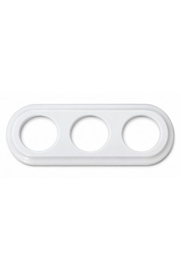 Porcelain Triple Frame Sat White 24cm – for Wall Socket and Switch