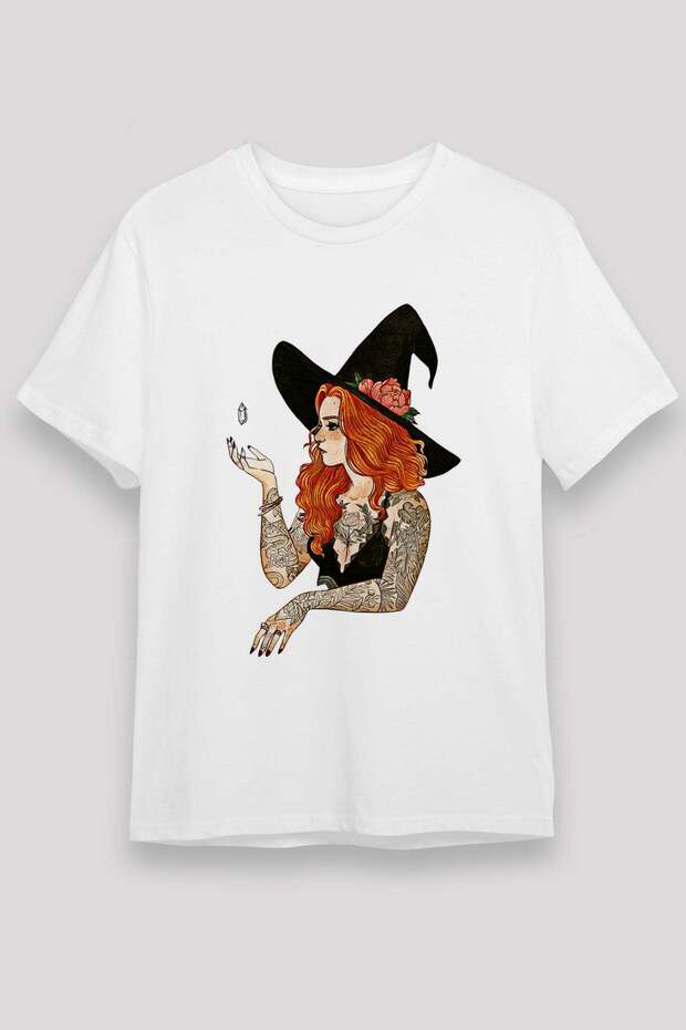 Halloween Unisex Printed White T-Shirt - Tshirt